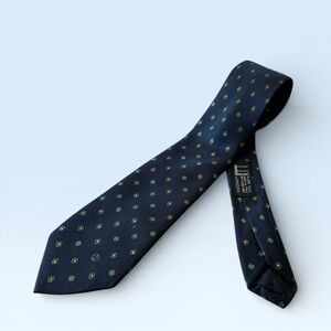Dunhill Silk Geo Shape Blue Green Tie